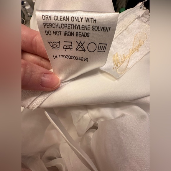 David’s‎ Bridal White with Pearls Flower Girl Dress Size 10 - Picture 7 of 8